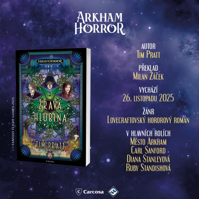 Už příští týden vydáváme první lovecraftovský román ze světa her Arkham Horror! Na našich stránkách, kde už běží...